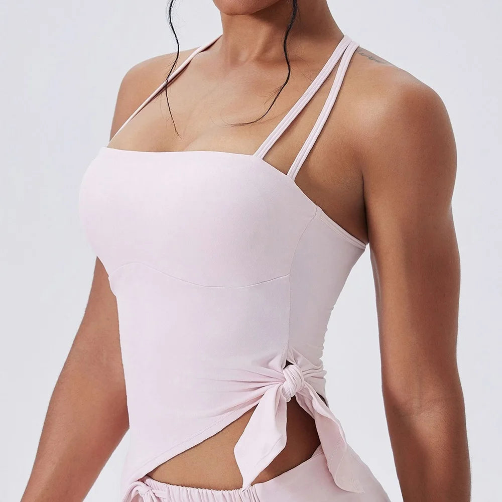 Cloud Hide Pink Sports Bra for HOT Girls Fitness Yoga Crop Top Women Workout Pilates Tank Vest Gym Training Shirt Sportswear