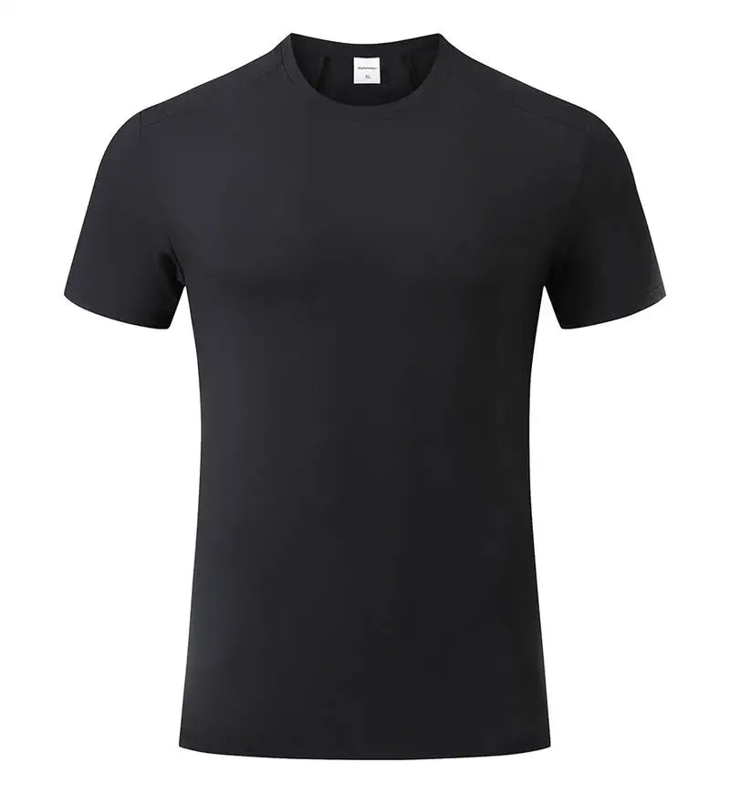 #51112-XIYU Custom LOGO Print Plain Gym T-shirt Men Summer Fitness O-Neck Short Sleeve T shirt Cotton Slim Fit Workout Tees Tops