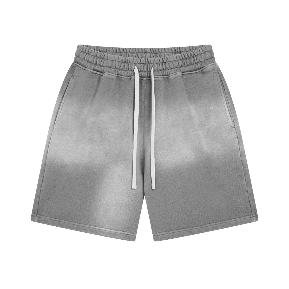 Customized LOGO Men's 2025 New 430G Heavy 100% Cotton Spray Dyeing Old Shorts Street Tide Washing Retro Loose Pants