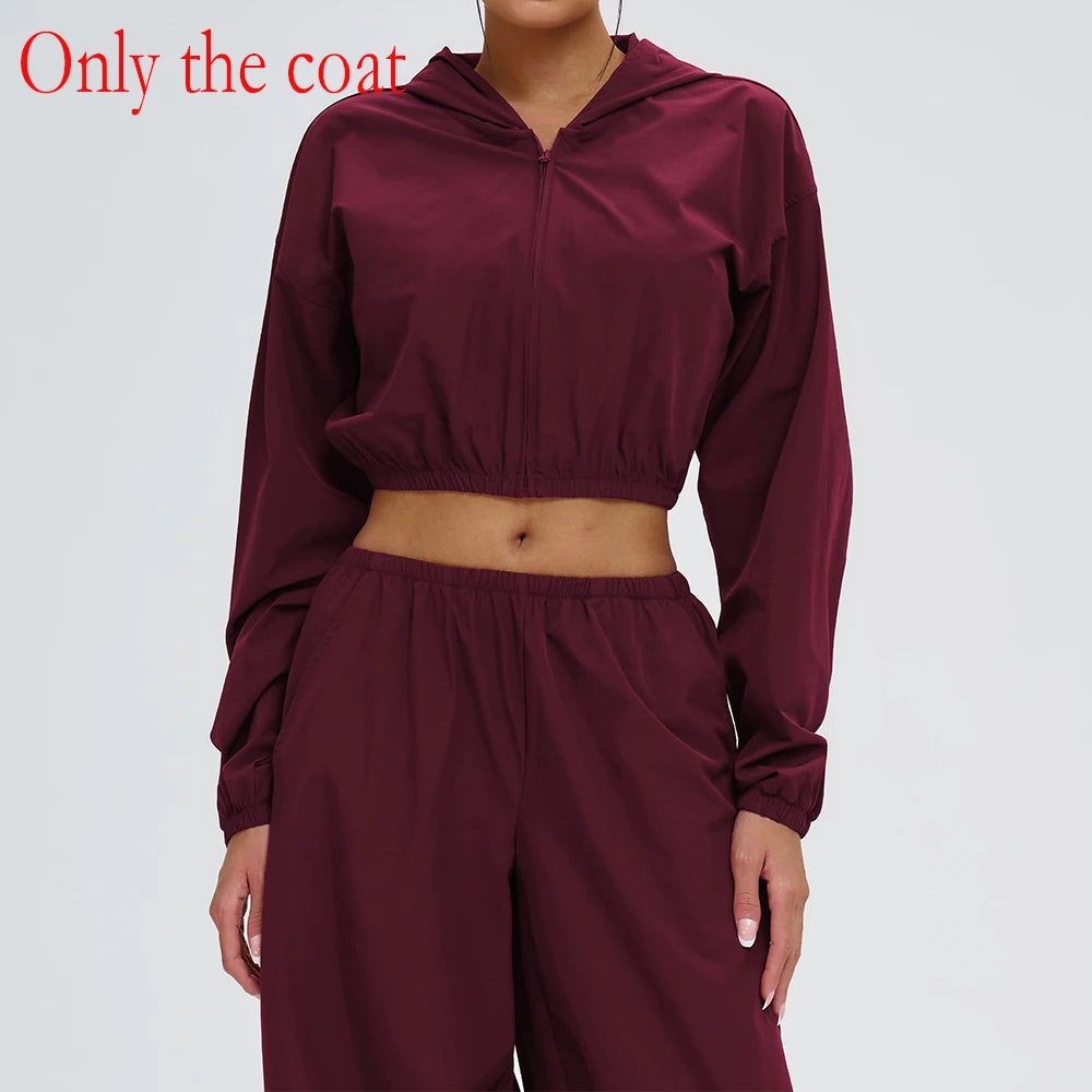 Women Outdoors Sun Protection Yoga Long Sleeve Zipper and Pockets Gym Fitness Jacket Female Running Workout Sports Yoga Shirts