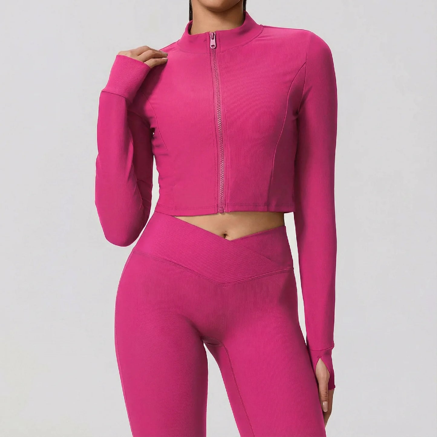 Summer Women Gym Zipper Long Sleeve Jacket Outdoors Workout Yoga Top Female Slim tight Clothes Women Quick-Dry Sportswear