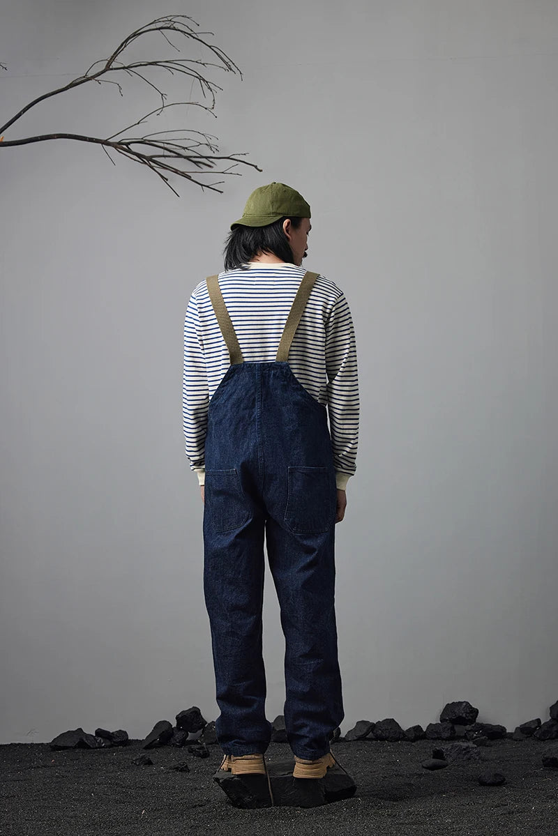 Autumn New Heavy Weight Long Sleeve Tshirt Men Cotton Round Neck Stripe Knited T Shirt Men Retro Casual Streetwear Tops Oversize