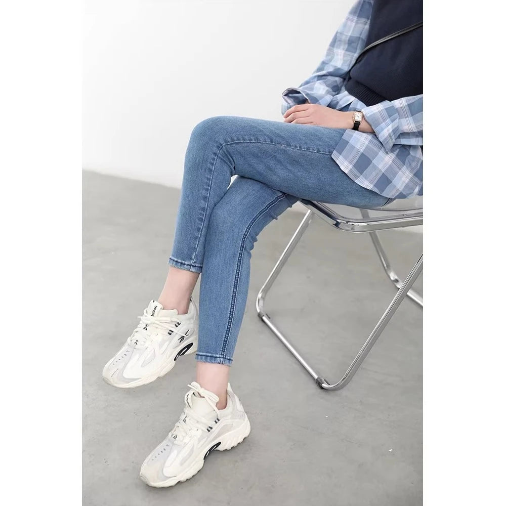 CHIC VEN Women Jeans Solid Slim Retro High Waisted Small Leg Denim Pant Skinny Pant Spring Autumn 2026