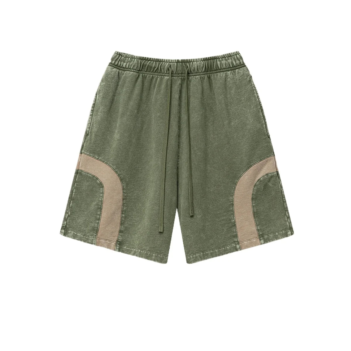 Customized LOGO men's summer European and American hip-hop style splicing contrasting shorts loose straight five-point pants