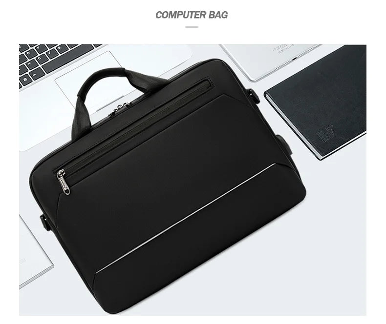 Men's Handbag Shoulder Custom Picture Logo Laptop Sleeve Laptop Bag Wholesale Waterproof Work Business Casual Briefcase