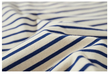 Akkad Kuti Japanese Retro Casual Tank Top Men Heavyweight 100% Cotton Blue White Striped Vest Male Loose Tops Summer New 2021