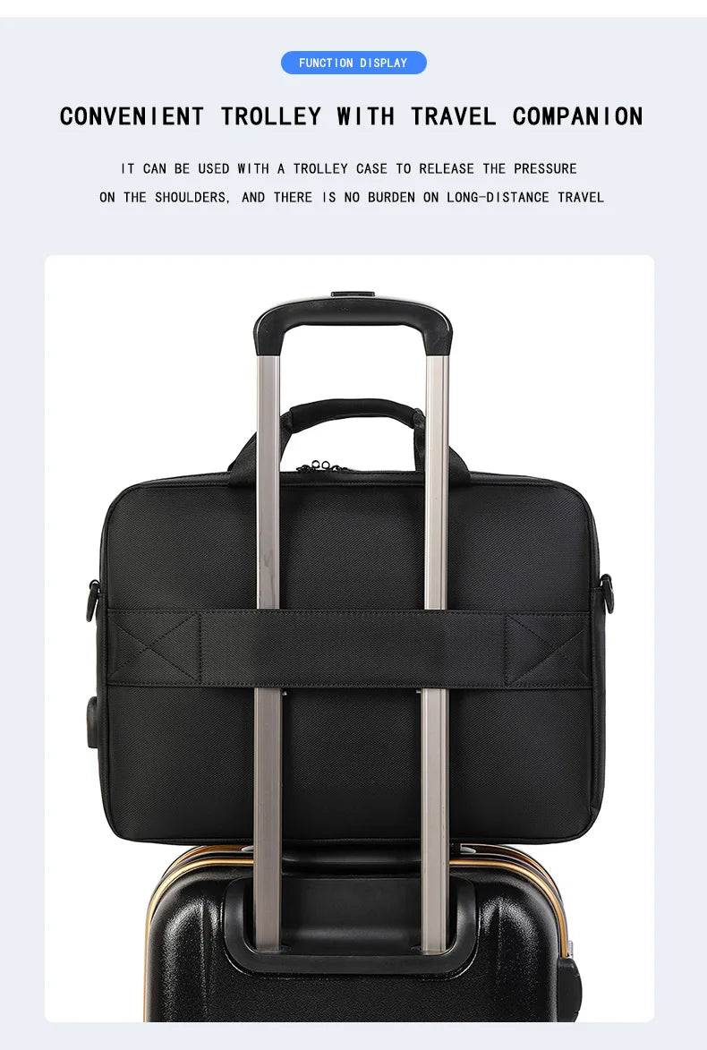 Men's Handbag Shoulder Custom Picture Logo Laptop Sleeve Laptop Bag Wholesale Waterproof Work Business Casual Briefcase