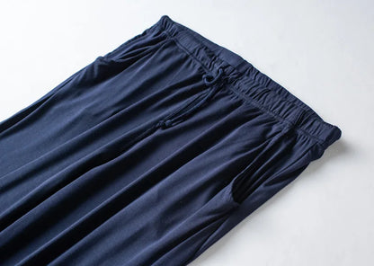 Men's spring and summer new modal pajamas two-piece short-sleeved trousers thin large size loose sports home wear suit sleepwear