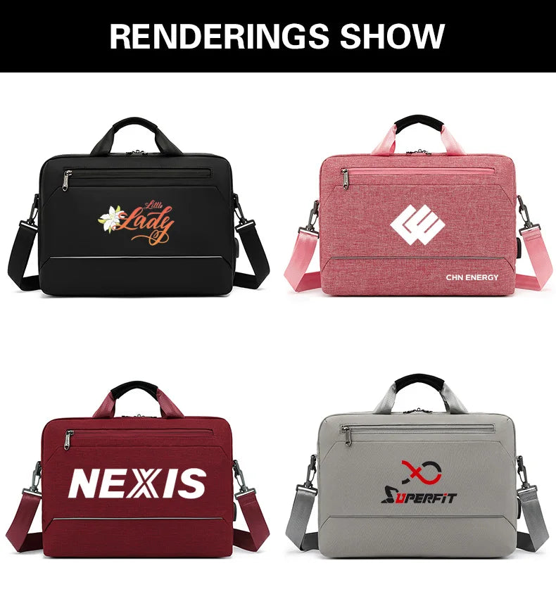 Men's Handbag Shoulder Custom Picture Logo Laptop Sleeve Laptop Bag Wholesale Waterproof Work Business Casual Briefcase