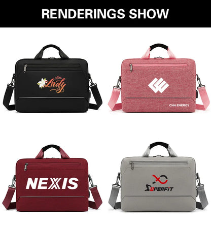 Men's Handbag Shoulder Custom Picture Logo Laptop Sleeve Laptop Bag Wholesale Waterproof Work Business Casual Briefcase
