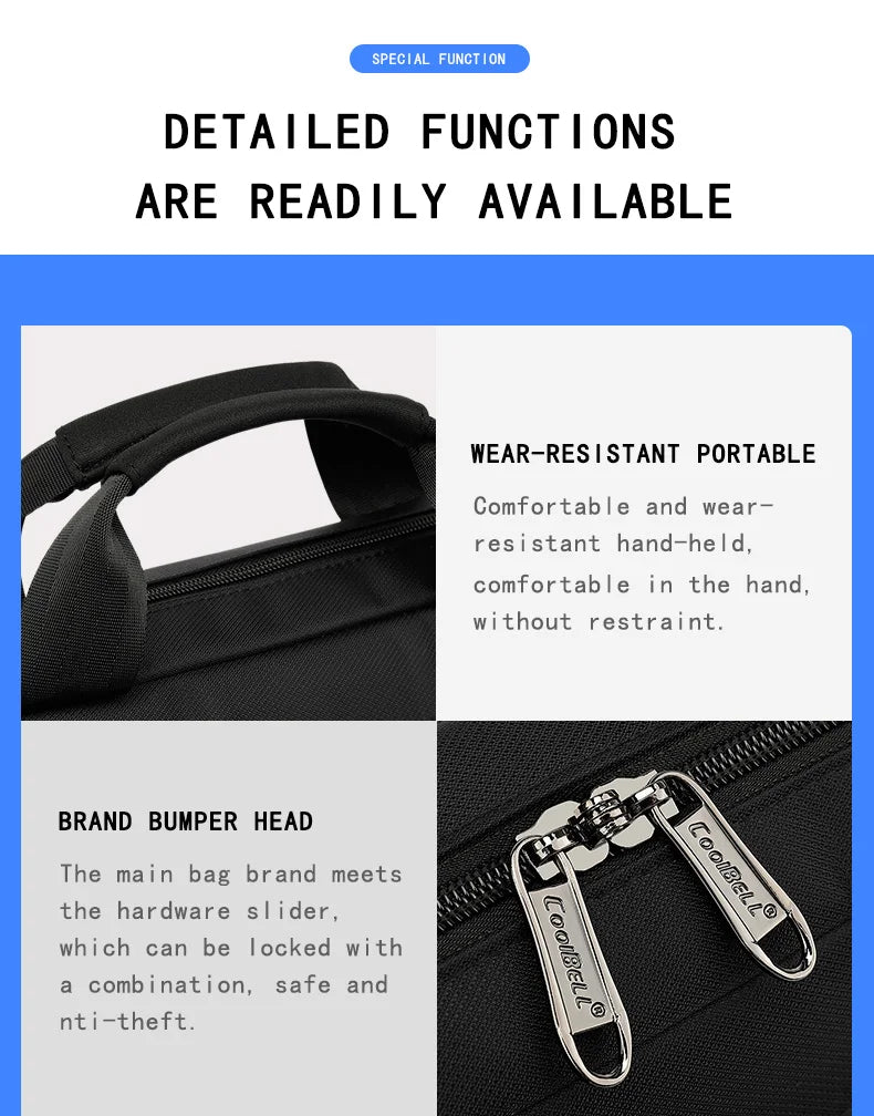 Men's Handbag Shoulder Custom Picture Logo Laptop Sleeve Laptop Bag Wholesale Waterproof Work Business Casual Briefcase
