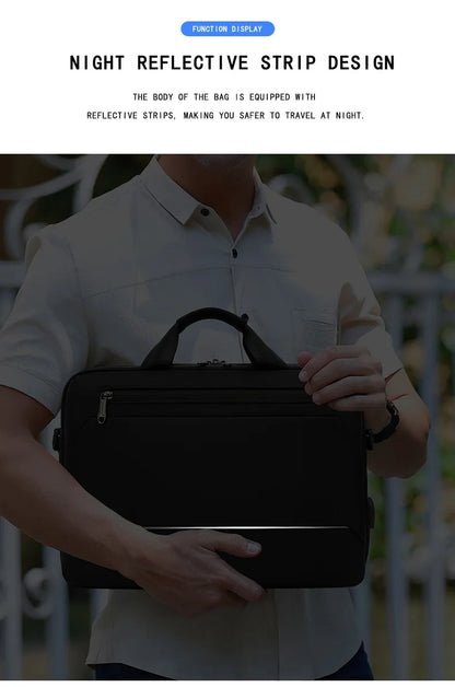 Men's Handbag Shoulder Custom Picture Logo Laptop Sleeve Laptop Bag Wholesale Waterproof Work Business Casual Briefcase