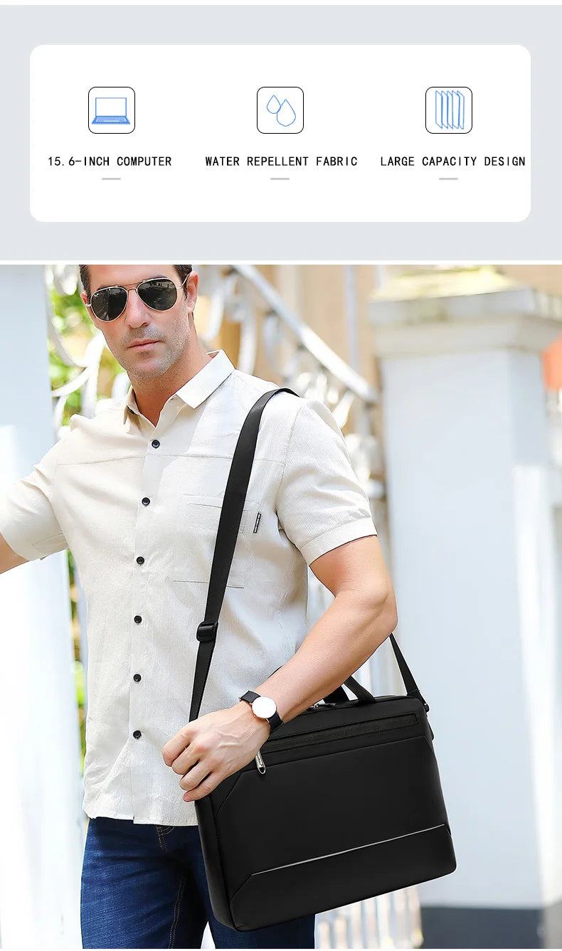 Men's Handbag Shoulder Custom Picture Logo Laptop Sleeve Laptop Bag Wholesale Waterproof Work Business Casual Briefcase