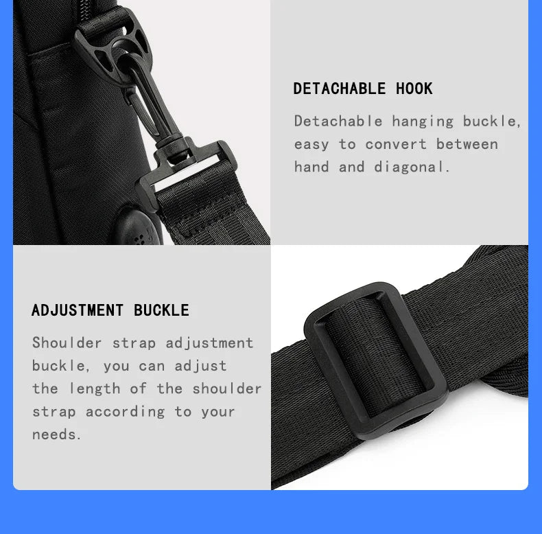 Men's Handbag Shoulder Custom Picture Logo Laptop Sleeve Laptop Bag Wholesale Waterproof Work Business Casual Briefcase