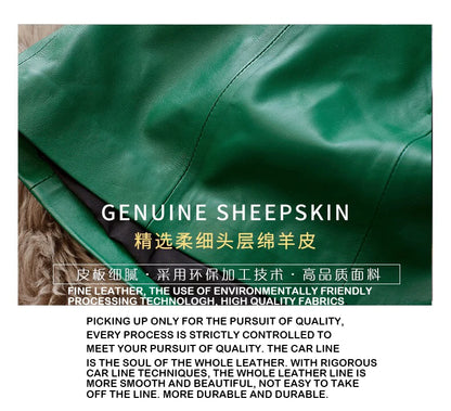 Sheepskin Leather Skirt Women 2024 Fashion New High Waist Skirt Spring Autumn Slim Mini Skirt Genuine Leather Shorts Boots Y2k