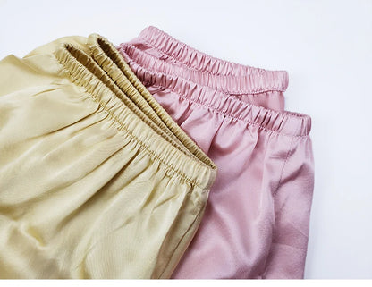 SuyaDream, Woman 100%Real Silk Shorts, 19mm, Elastic Waist, Comfortable Healthy Home Shorts, 2024 Spring Summer Pants, White