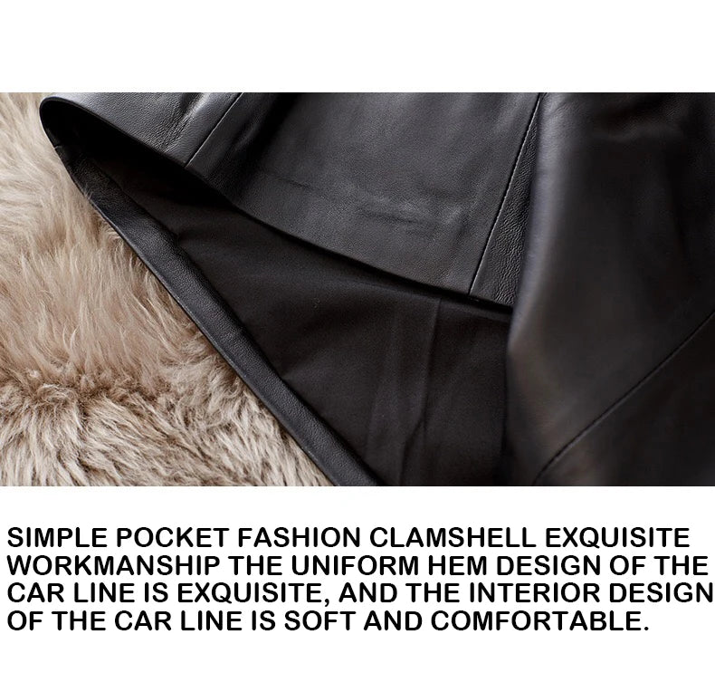 Sheepskin Leather Skirt Women 2024 Fashion New High Waist Skirt Spring Autumn Slim Mini Skirt Genuine Leather Shorts Boots Y2k