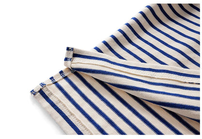 Autumn New Long Sleeve Polo Shirt Men Japanese Retro Loose Combed Cotton Striped Shirts Casual Streetwear Lapel Tops Oversize
