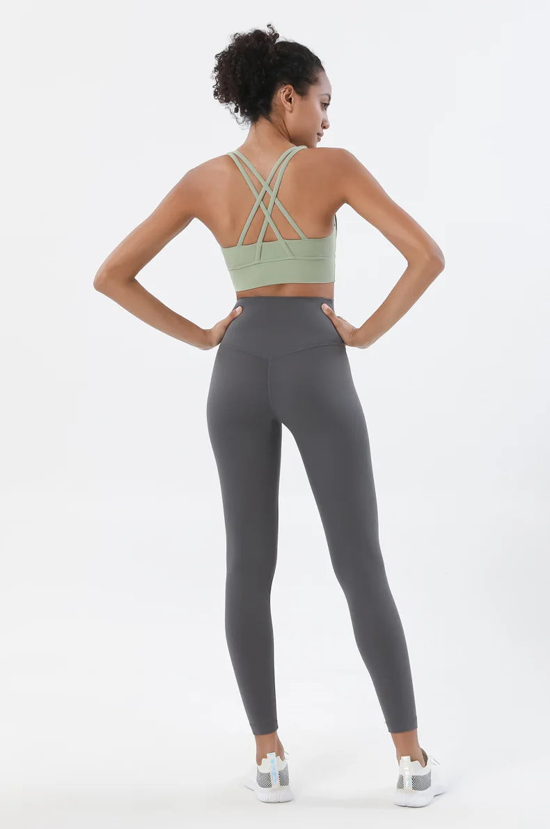 SOISOU Top Women Bra Cropped Bralette Gym Yoga Sports Bra Cross Sexy Back Female Bra Breathable Top Women's Underwear 25 Colors