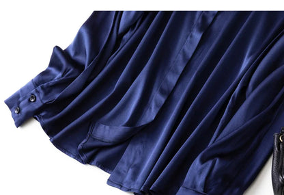 SuyaDream Woman Solid Shirts 93%Real Silk 7%Spandex Long Sleeves Chic Blouses, 2025 Spring Autumn Office Lady Top