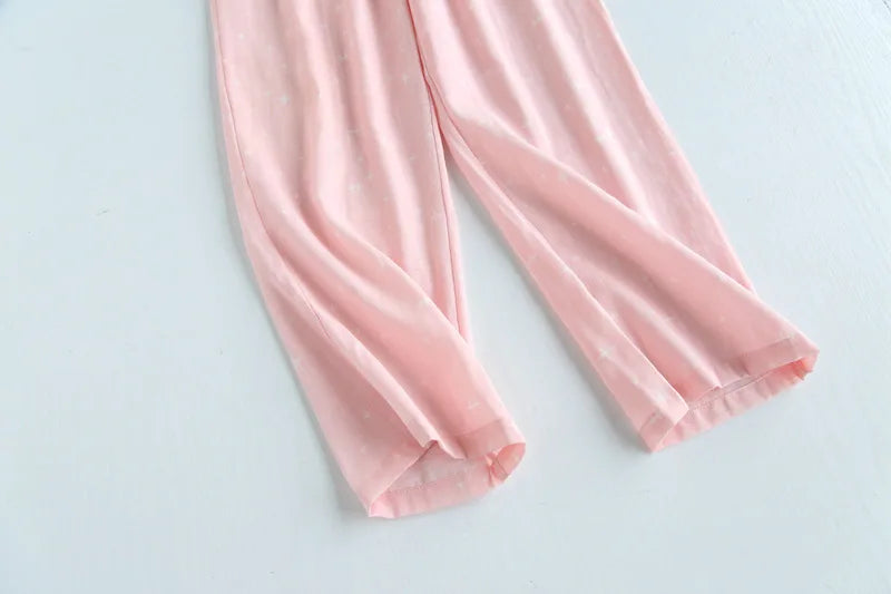 Spring Couples Cotton Gauze Sleep Pants Ladies Home Tie Pajama Pant Men's Bottom Pants Sleeping Pants Woman Pajama Bottoms