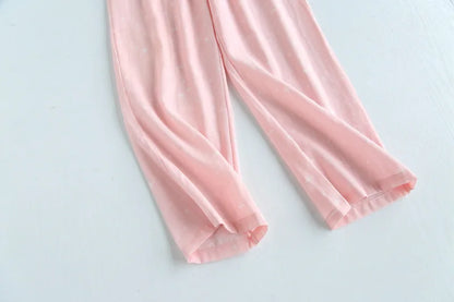 Spring Couples Cotton Gauze Sleep Pants Ladies Home Tie Pajama Pant Men's Bottom Pants Sleeping Pants Woman Pajama Bottoms