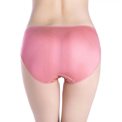 SuyaDream 3pcs/lot Women Panties 100%Natural silk Low-rise Briefs Healthy Basic Everyday Wear Underwears, Summer New Intimates