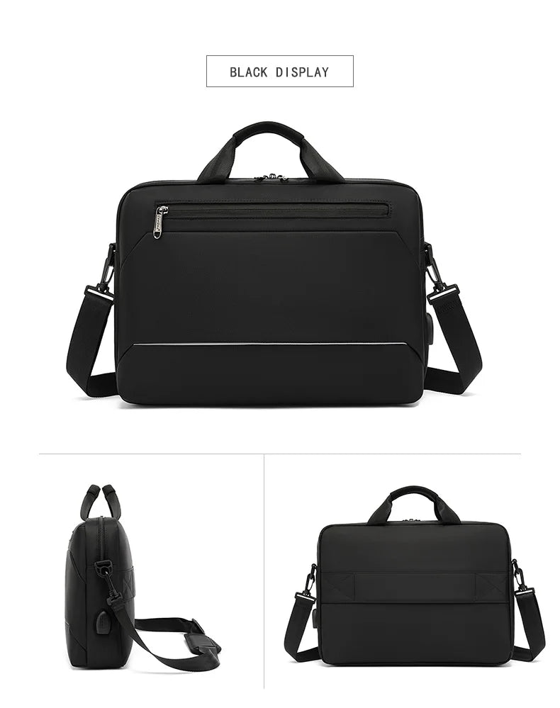 Men's Handbag Shoulder Custom Picture Logo Laptop Sleeve Laptop Bag Wholesale Waterproof Work Business Casual Briefcase