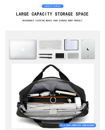 Men's Handbag Shoulder Custom Picture Logo Laptop Sleeve Laptop Bag Wholesale Waterproof Work Business Casual Briefcase