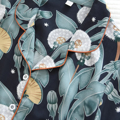 Summer new ladies 100%viscose pajama set short-sleeved shorts thin section home service loose large size two piece set plus size