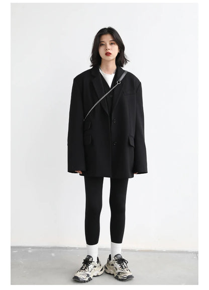 CHIC VEN Korean Autumn Winter Women's Sports Coat Casual Loose V-neck Sweatshirt for Women Thick Warm Tops Office Lady Female