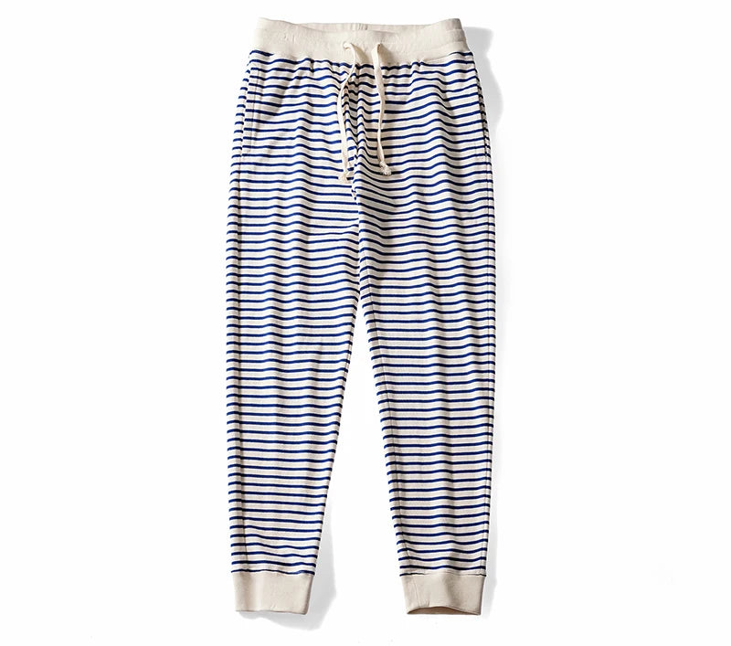 Autumn New Heavy Weight Sweatpants Men Cotton Stripe Long Jogger Pants Male Retro Casual Loose Trousers Fitness Sport Streetwear