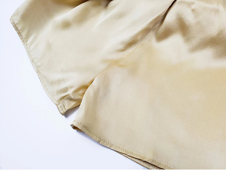 SuyaDream, Woman 100%Real Silk Shorts, 19mm, Elastic Waist, Comfortable Healthy Home Shorts, 2024 Spring Summer Pants, White