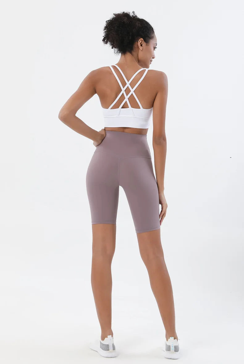 SOISOU Top Women Bra Cropped Bralette Gym Yoga Sports Bra Cross Sexy Back Female Bra Breathable Top Women's Underwear 25 Colors