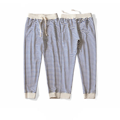 Autumn New Heavy Weight Sweatpants Men Cotton Stripe Long Jogger Pants Male Retro Casual Loose Trousers Fitness Sport Streetwear