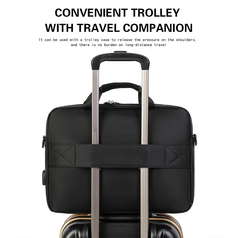 Men's Handbag Shoulder Custom Picture Logo Laptop Sleeve Laptop Bag Wholesale Waterproof Work Business Casual Briefcase