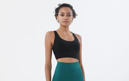 SOISOU Top Women Bra Cropped Bralette Gym Yoga Sports Bra Cross Sexy Back Female Bra Breathable Top Women's Underwear 25 Colors