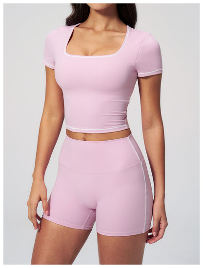 Yoga Shirts Women Sports T-Shirts Fitness Yoga Short Sleeve Gym Workout Top Running Active Shirts Female Push Up Sports T-shirts