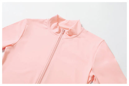 Yoga Shirts For Women Zipper Long Sleeve Fitness Jacket Running Gym Clothes Workout Dry Fit Breathable High Elastic Sports Top
