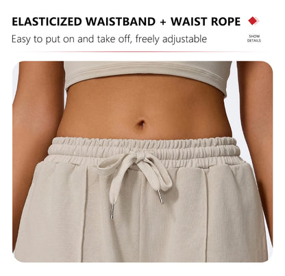 Hearuisavy Gym Sweatpants For Women Loose Comfy Drawstring Pocket Sport Pants Casual Outdoor Running Workout Yoga Shorts Female