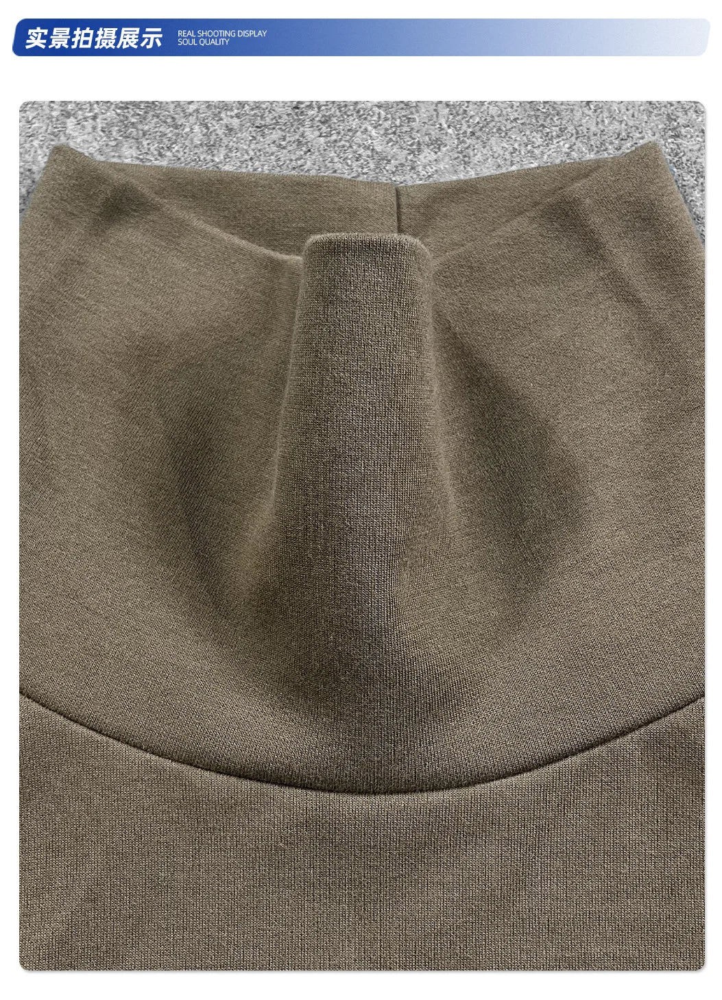 Custom LOGO Men's 305G Spring  Autumn New Cotton Polyester Turtleneck Casual Warm  High Elastic Couple Long Sleeve T-Shirt