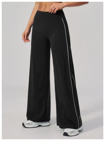 Yoga Pants Women High Waist Wide Leg Trousers Tummy Control Straight Workout Sports Pants Female Casual Fitness Bell-bottoms