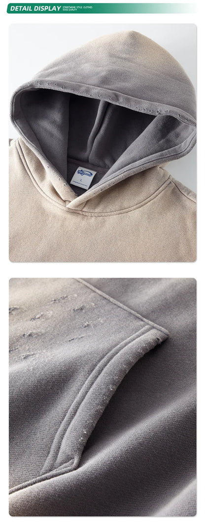 Custom LOGO2024 autumn winter men's women's new 360G cotton polyester spray horse washing water edging tide brand hooded sweater