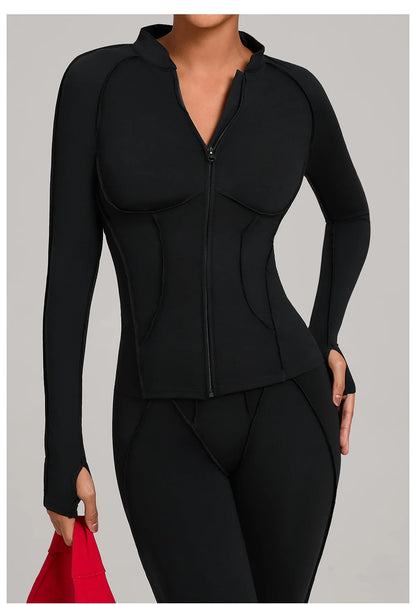 SWELTERING Women Yoga Shirts Sports Jacket Zip Fitness Long Sleeve Workout Cycling Shirts Gym Quick Dry Outdoor Top Sportswear