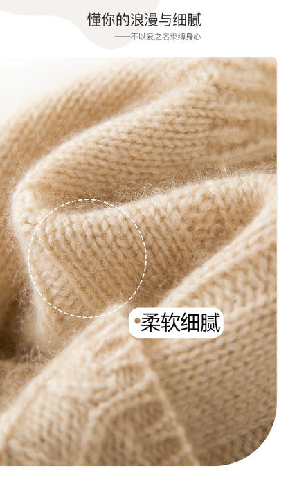 Thickened Outdoor Hat Autumn And Winter Men's And Women's Pullover 100%cashmere Hat With Groove Strip Casual And Warm Woolen Hat