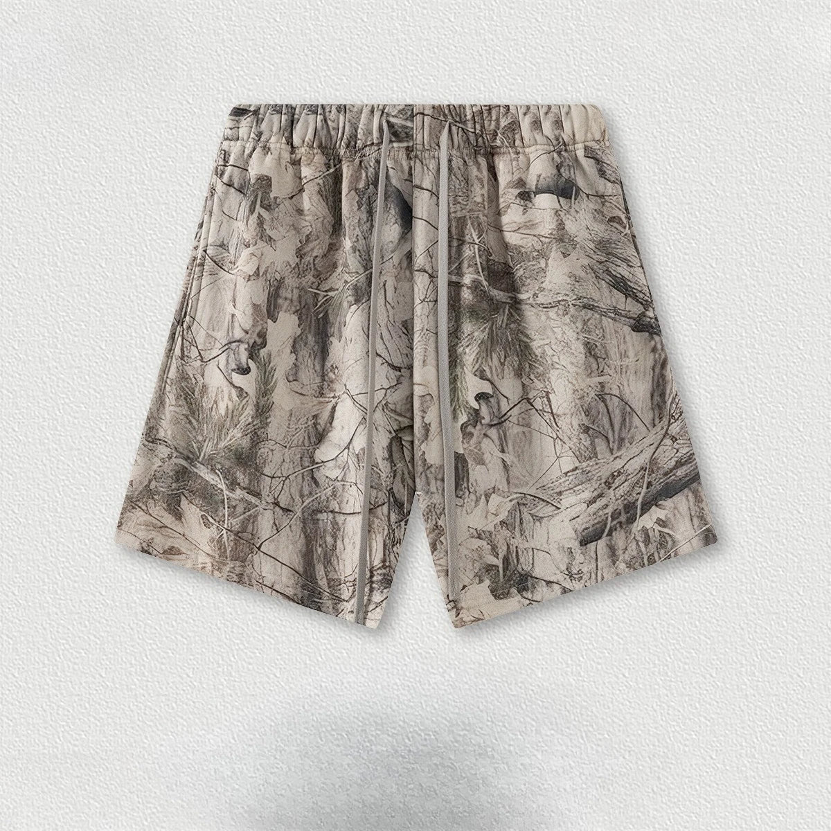 Custom LOGO men's new 340G heavy autumn and winter American camouflage fleece hooded sweatshirt jacket shorts set