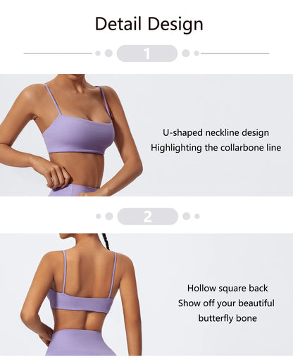 Summer Sling Yoga Bra Women Gym Workout Push Up Brassiere Female Outdoors Sports Underwear Women Fitness Shockproof Crop Top