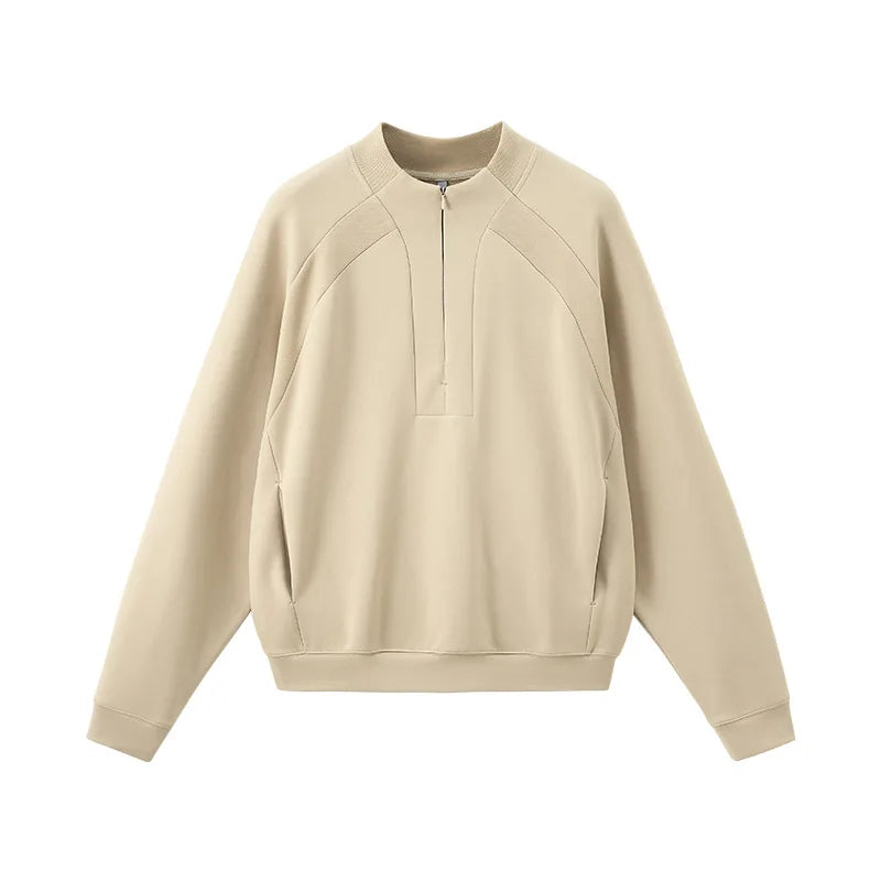 Custom LOGO Men's 2026 Cotton Stretch 350G Sweatshirt Autumn/Winter New Short Casual Half-Zip Windproof Couple's Jacket