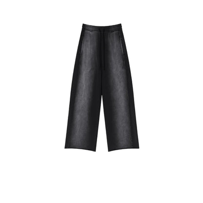 Custom LOGO men's 2025 autumn 370G heavy 100% cotton gradual change hole hooded sweater straight trousers set