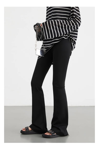 CHIC VEN Women Long Pants Slim New High Waisted Elastic Casual Pant Female Black Flared Trousers Yoga Clothing Autumn 2026